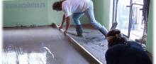 Выполнение бетонной стяжки в помещении